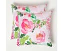 Homescapes Dekokissen Gartenkissen Blumen rosa-grün – 2er-Set Outdoor Kissen Bild 2