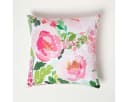 Homescapes Dekokissen Gartenkissen Blumen rosa-grün – 2er-Set Outdoor Kissen Bild 3
