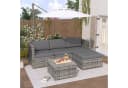 Merax Gartenlounge-Set 5-teilig Polyrattan für 4 Personen Bild 2