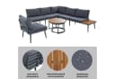 Flieks Gartenlounge-Set 6-tlg. Grau Akazienholz Metall Bild 3