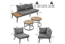 Flieks Gartenlounge-Set 6-tlg. Grau Akazienholz Metall Bild 4
