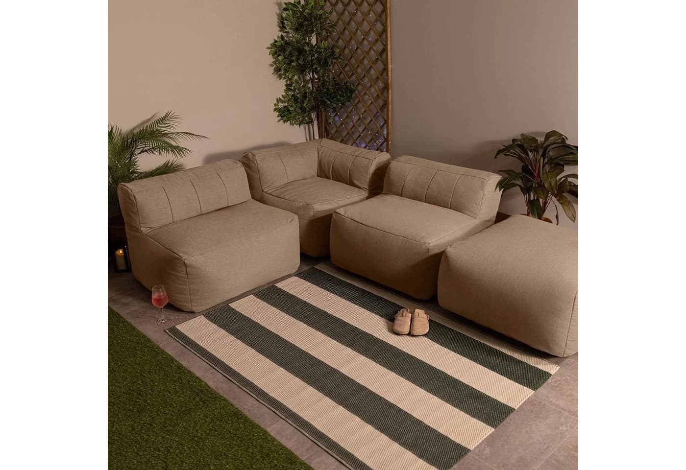 icon Gartenlounge-Set 4-tlg. Beige Polypropylen Modular - Bild 3