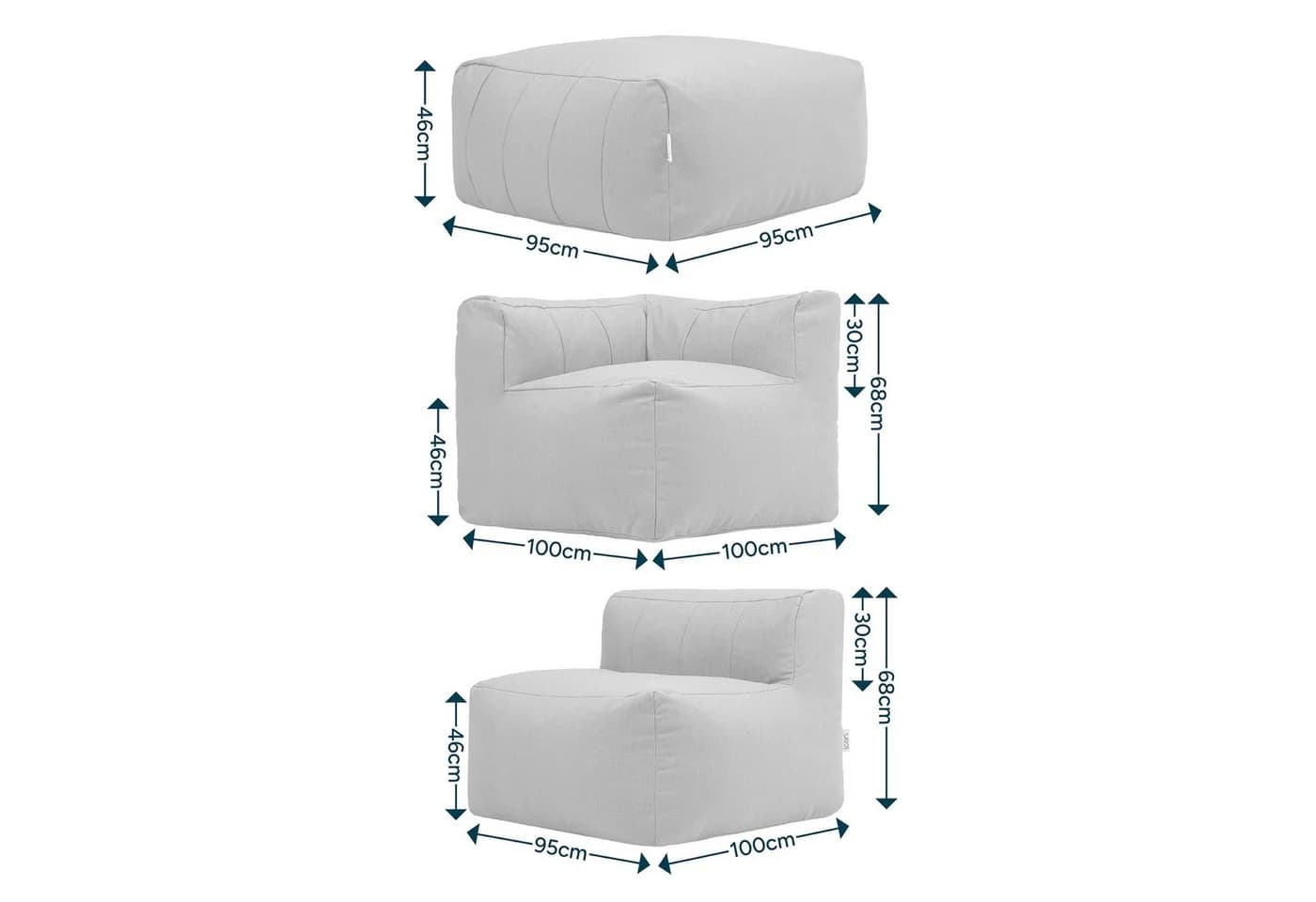 icon Gartenlounge-Set 4-tlg. Beige Polypropylen Modular - Bild 5