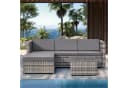 Flieks Gartenlounge-Set 2-tlg. Polyrattan mit Kissen und Tisch Bild 4