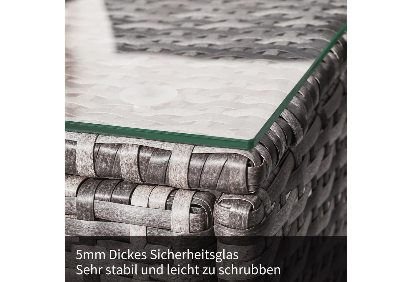 Flieks Gartenlounge-Set 2-tlg. Polyrattan mit Kissen und Tisch - Bild 5