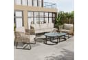 Merax Gartenlounge-Set 5-tlg. Beige Eisenrahmen Glastischplatte Bild 2