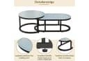 Merax Gartenlounge-Set 5-tlg. Beige Eisenrahmen Glastischplatte Bild 4