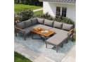 Merax Gartenlounge-Set 7-8 Pers. Grau Metall wetterfest Bild 1