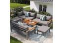 Merax Gartenlounge-Set 7-8 Pers. Grau Metall wetterfest Bild 3