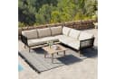 Merax Gartenlounge-Set 3-tlg. Beige/Schwarz Seil Bild 2