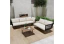 Merax Gartenlounge-Set 3-tlg. Beige/Schwarz Seil Bild 4