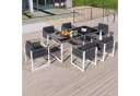 Merax 7-tlg. Gartenlounge Set Grau/Weiß mit Glasplatte Bild 1