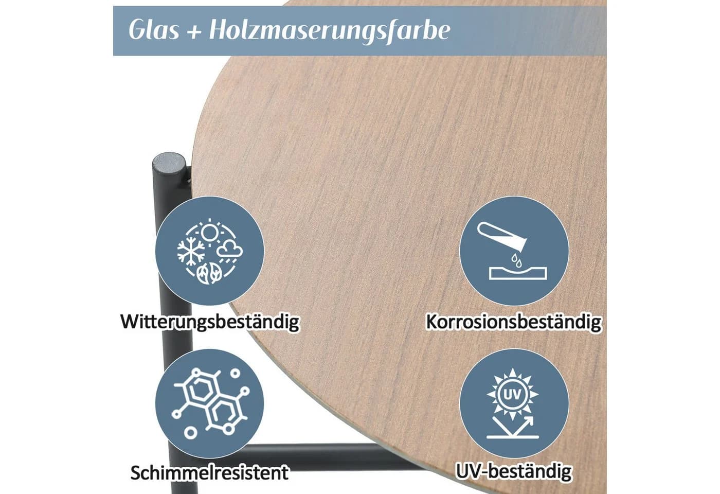 Merax Gartenlounge-Set 4-Sitzer mit Glastischplatte - Bild 5
