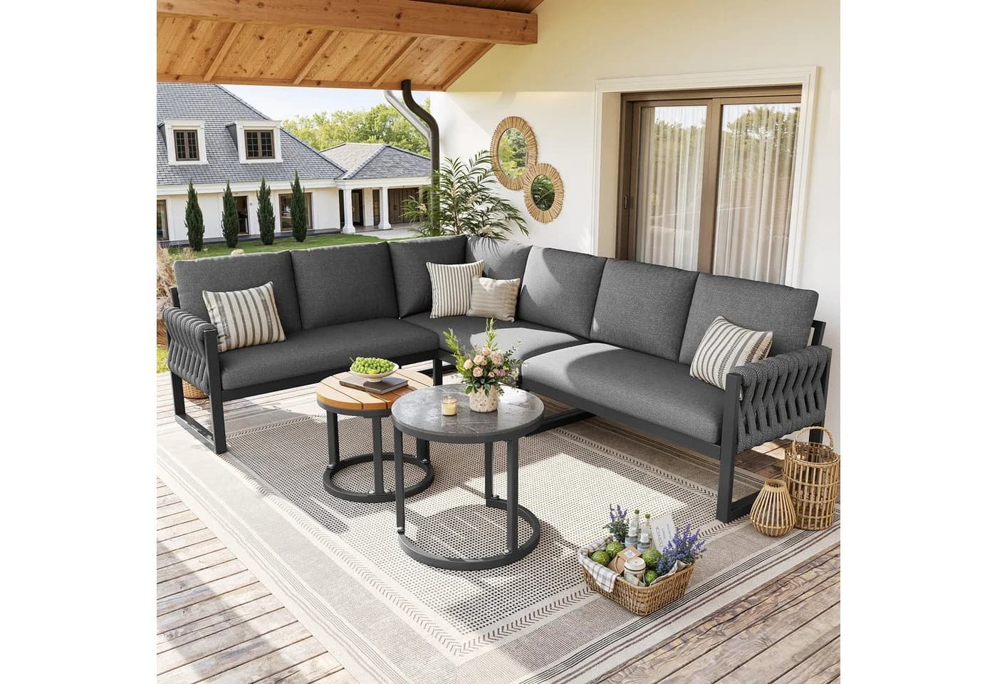 Flieks Gartenlounge-Set 6-Sitzer Metall