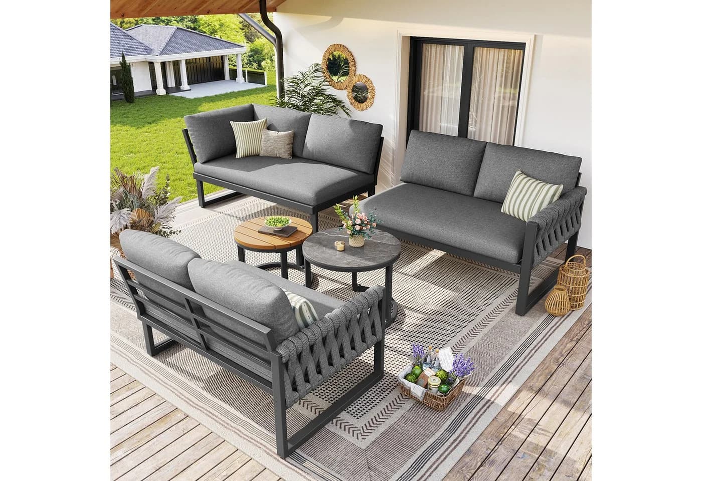 Flieks Gartenlounge-Set 6-Sitzer Metall - Bild 2