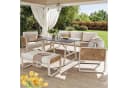 Flieks Gartenlounge-Set 7-tlg. Beige PE-Rattan mit Kissen Bild 1