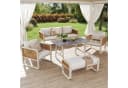Flieks Gartenlounge-Set 7-tlg. Beige PE-Rattan mit Kissen Bild 2