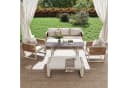 Flieks Gartenlounge-Set 7-tlg. Beige PE-Rattan mit Kissen Bild 4