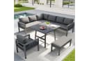 Flieks Gartenlounge-Set 8-Sitzer Grau L-förmig mit Seilgeflecht Bild 1