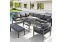 Flieks Gartenlounge-Set 8-Sitzer Grau L-förmig mit Seilgeflecht Bild 2