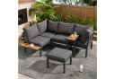 Flieks Gartenlounge-Set 5-Sitzer Grau mit Beistelltisch & Hocker Bild 1