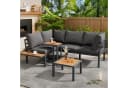 Flieks Gartenlounge-Set 5-Sitzer Grau mit Beistelltisch & Hocker Bild 2