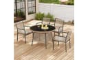 Flieks Garten-Essgruppe 4-Sitzer Runder Glastisch Grau Bild 1