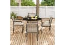 Flieks Garten-Essgruppe 4-Sitzer Runder Glastisch Grau Bild 3