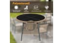 Flieks Garten-Essgruppe 4-Sitzer Runder Glastisch Grau Bild 5