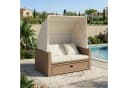 Flieks Gartenliege Gartensofa 2-4 Pers. Polyrattan mit Markise Bild 1