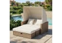 Flieks Gartenliege Gartensofa 2-4 Pers. Polyrattan mit Markise Bild 3