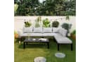 Flieks Gartenlounge-Set 6-Sitzer Grau Umwandelbar Bild 3