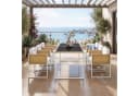 Flieks Garten-Essgruppe 7-tlg. Weiß Polyrattan mit Kissen Bild 1
