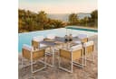 Flieks Garten-Essgruppe 7-tlg. Weiß Polyrattan mit Kissen Bild 2
