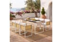 Flieks Garten-Essgruppe 7-tlg. Weiß Polyrattan mit Kissen Bild 3