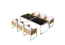 Flieks Garten-Essgruppe 7-tlg. Weiß Polyrattan mit Kissen Bild 5