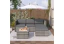 Flieks Gartenlounge-Set Grau Polyrattan mit Kissen Bild 4
