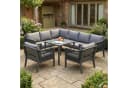 Flieks Gartenlounge-Set 8-Sitzer Ecksofa mit Esstisch grau Bild 1