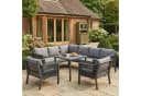 Flieks Gartenlounge-Set 8-Sitzer Ecksofa mit Esstisch grau Bild 2