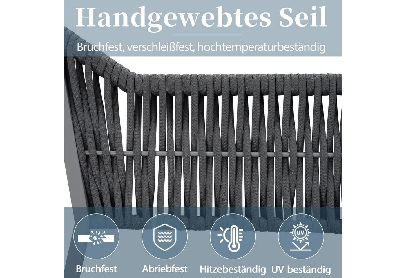 Flieks Gartenlounge-Set 8-Sitzer Ecksofa mit Esstisch grau - Bild 4
