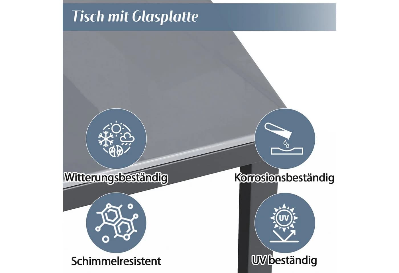 Flieks Gartenlounge-Set 8-Sitzer Ecksofa mit Esstisch grau - Bild 5
