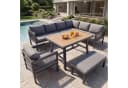 Flieks Gartenlounge-Set 9-tlg. Grau mit Tisch & Hocker Bild 2