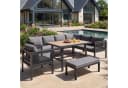 Flieks Gartenlounge-Set 9-tlg. Grau mit Tisch & Hocker Bild 3