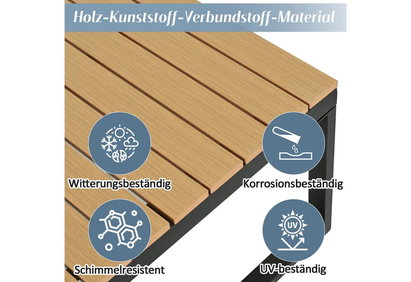 Flieks Gartenlounge-Set 6-Sitzer Grau/Braun mit Neigungsfunktion - Bild 4