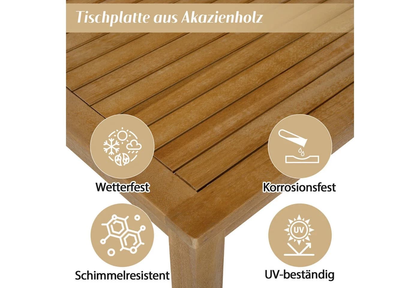 Merax 5-Sitzer Gartenlounge-Set Akazienholz Grau - Bild 4