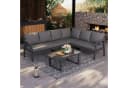 Merax Gartenlounge-Set 6-tlg. Beige/Grau mit Ecksofa & Couchtisch Bild 3