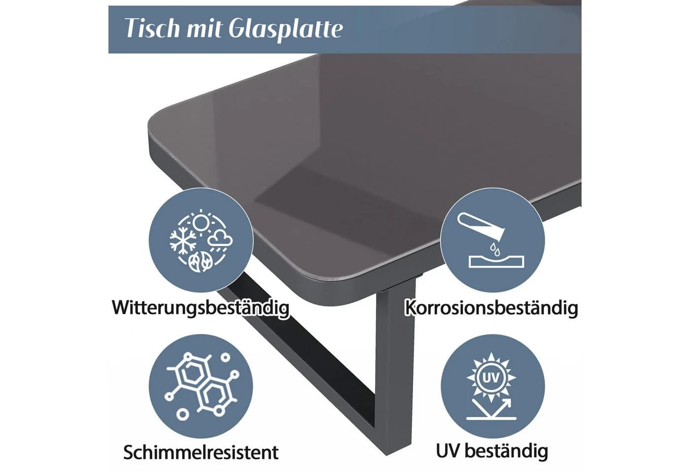 Merax Gartenlounge-Set 6-tlg. Beige/Grau mit Ecksofa & Couchtisch - Bild 5