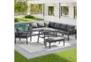 Merax Gartenlounge-Set 6-tlg. Grau Handgeflochten L-Form Bild 3