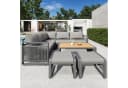 Merax Gartenlounge-Set 7-tlg. Beige/Grau Seilgeflecht Bild 1