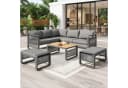 Merax Gartenlounge-Set 7-tlg. Beige/Grau Seilgeflecht Bild 4